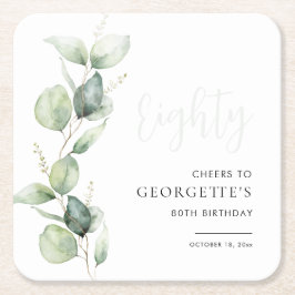 Posavasos Cuadrado De Papel Eucalyptus 80.ª acuarela