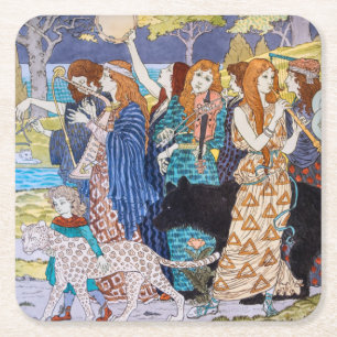 Posavasos Cuadrado De Papel Eugene Grasset - Panel Decorativo Armonía