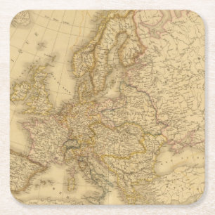 Posavasos Cuadrado De Papel Europa en 1813