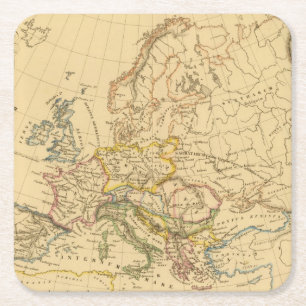 Posavasos Cuadrado De Papel Europa vieja