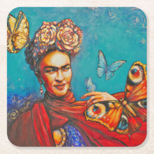 Posavasos Cuadrado De Papel Eve Painted Frida