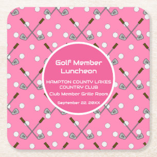 Posavasos Cuadrado De Papel Evento Especial de Damas de Golf Coaster de Fiesta