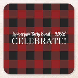 Posavasos Cuadrado De Papel Evento personalizado de Celebración de Cuadro de B