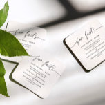 Posavasos Cuadrado De Papel EVERLEIGH Fun Facts About Bride & Groom (set 50)<br><div class="desc">Everleigh Collection: una colección impresionante y minimalista que presenta un tipo de letra caligráfica moderno, moda y elegante. Esta colección ofrece un diseño atemporal y elegante, perfecto para cualquier evento, desde bodas hasta duchas para bebés y todo lo demás. Disfrute de la elegancia y sofisticación de la colección Everleigh y...</div>