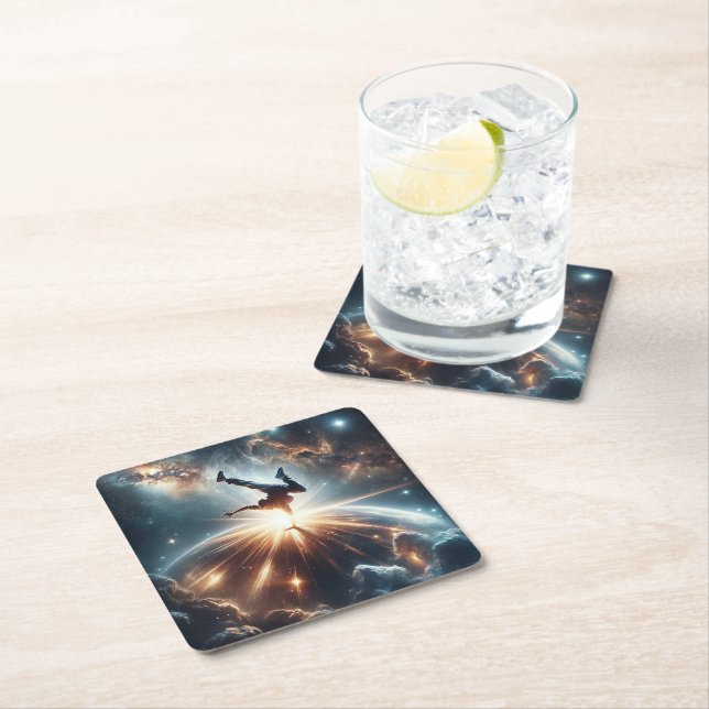 Posavasos Cuadrado De Papel Explosión de la ruptura galáctica en el espacio pr (In situ)