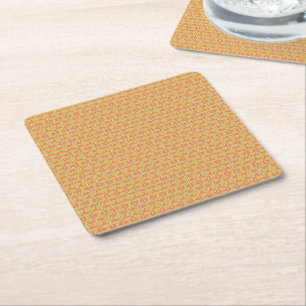 Posavasos Cuadrado De Papel Expresar su estilo con Naranja vibrante y amarillo