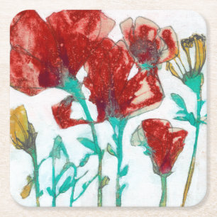 Posavasos Cuadrado De Papel Expresión II de la flor