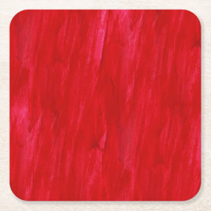 Posavasos Cuadrado De Papel Extracto y acuarela inconsútiles rojos del fondo