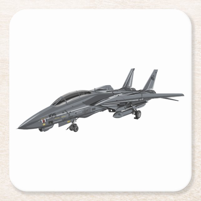 Posavasos Cuadrado De Papel F-14 Tomcat (Anverso)