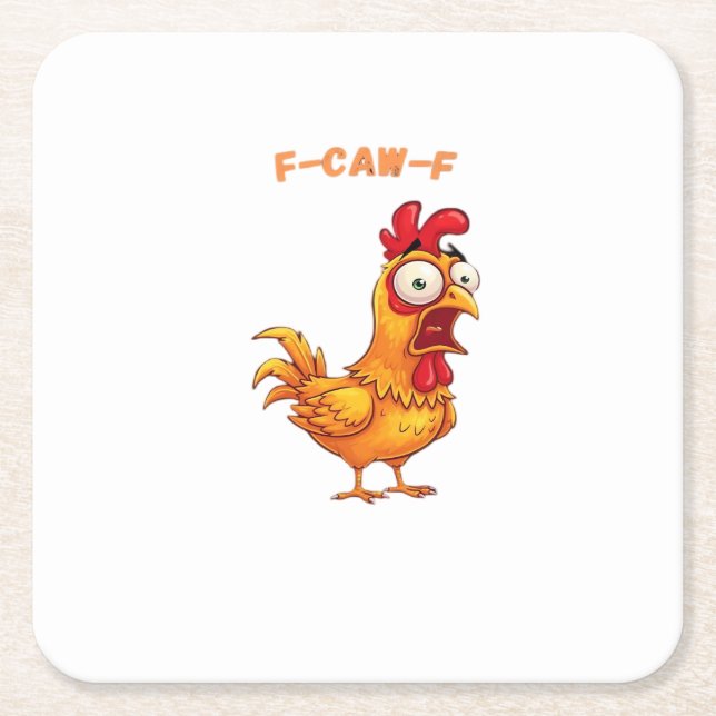 Posavasos Cuadrado De Papel F-Caw-F Classic Funny Quote (Anverso)