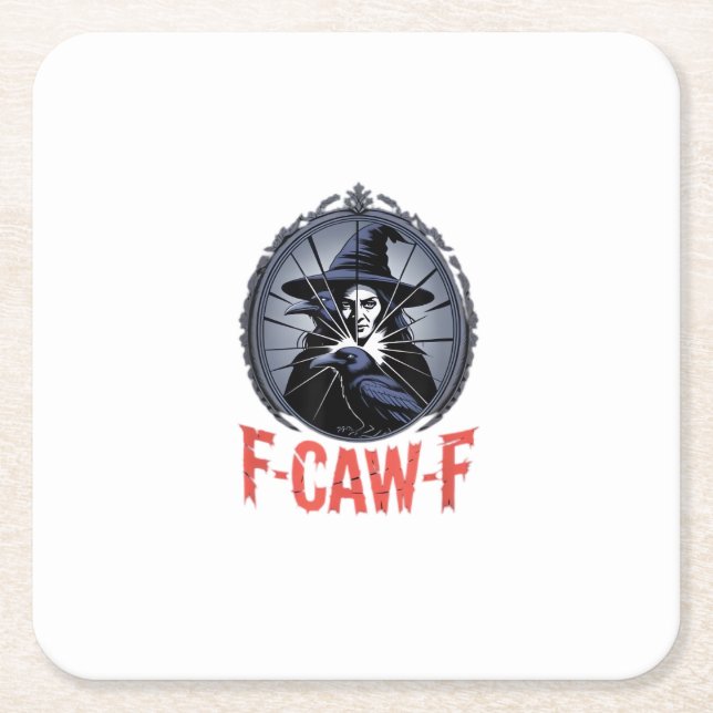 Posavasos Cuadrado De Papel F-Caw-F Classic Retro Graphic (Anverso)