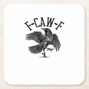 Posavasos Cuadrado De Papel F Caw F Crow Creativo Casual