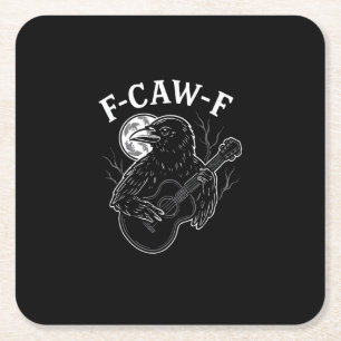 Posavasos Cuadrado De Papel F Caw F Cuervo de Guitarra Divertido Estilo Vintag