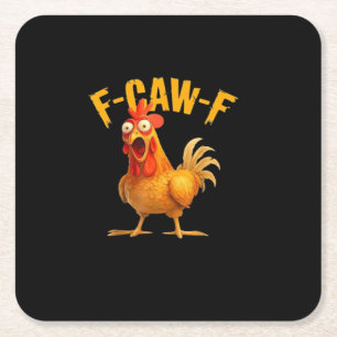 Posavasos Cuadrado De Papel F-Caw-F Divertido Único