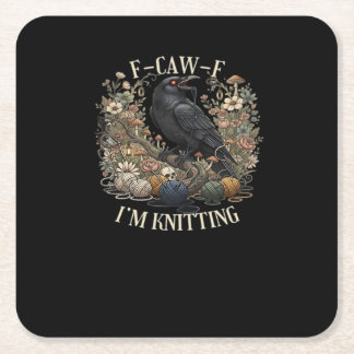 Posavasos Cuadrado De Papel F-Caw-F Estoy tejiendo casual creativo