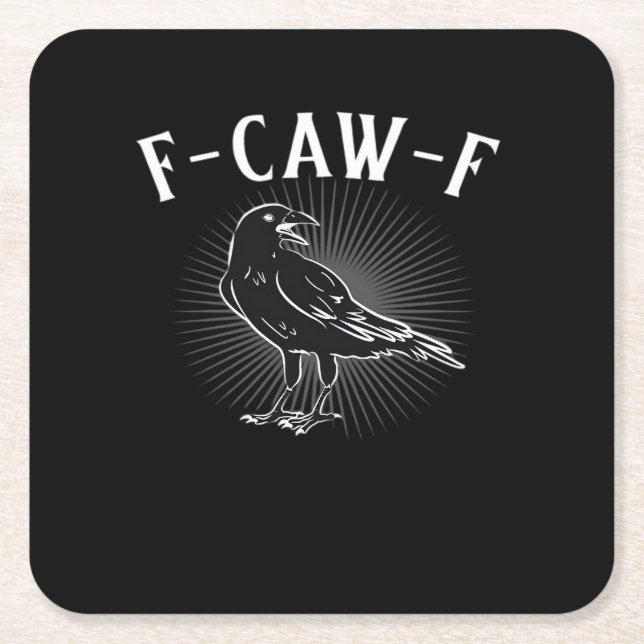 Posavasos Cuadrado De Papel F-Caw-F Funny Casual (Anverso)