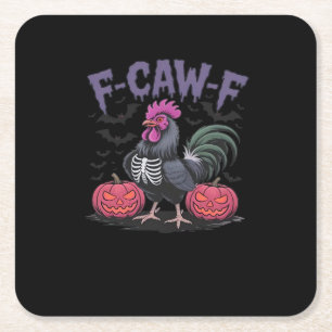 Posavasos Cuadrado De Papel F Caw F Gallina Divertida Clásico Estilo Simple Li