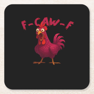 Posavasos Cuadrado De Papel F Caw F Humor de Pollo Divertido Estilo Creativo C