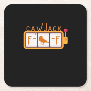 Posavasos Cuadrado De Papel F-Caw-F Jackpot Gráfico Retro