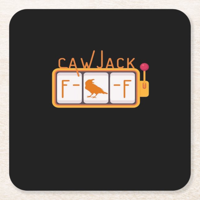 Posavasos Cuadrado De Papel F-Caw-F Jackpot Gráfico Retro (Anverso)