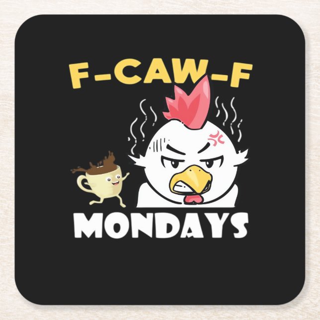 Posavasos Cuadrado De Papel F-Caw-F Mondays Classic Minimal Clean (Anverso)