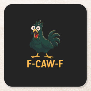 Posavasos Cuadrado De Papel F-Caw-F Pollo Clásico Estilo Vintage