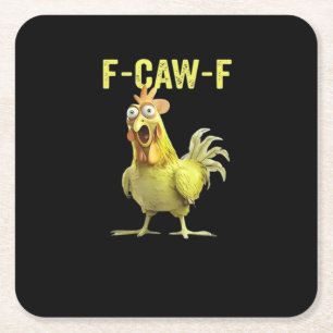 Posavasos Cuadrado De Papel F-Caw-F Pollo Divertido Clásico Casual Creativo