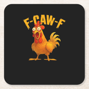 Posavasos Cuadrado De Papel F-Caw-F-Pollo Vintage Esencial Genial