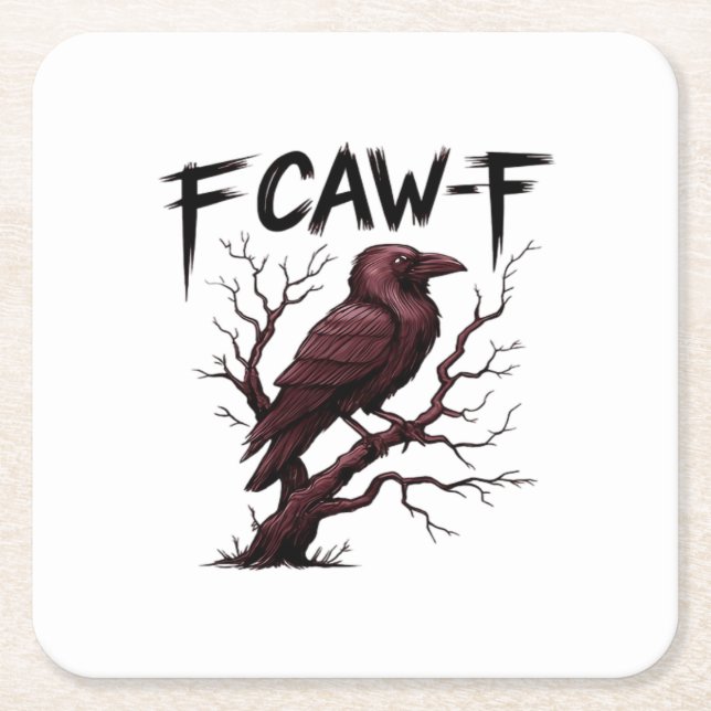 Posavasos Cuadrado De Papel F-Caw-F Raven Classic (Anverso)