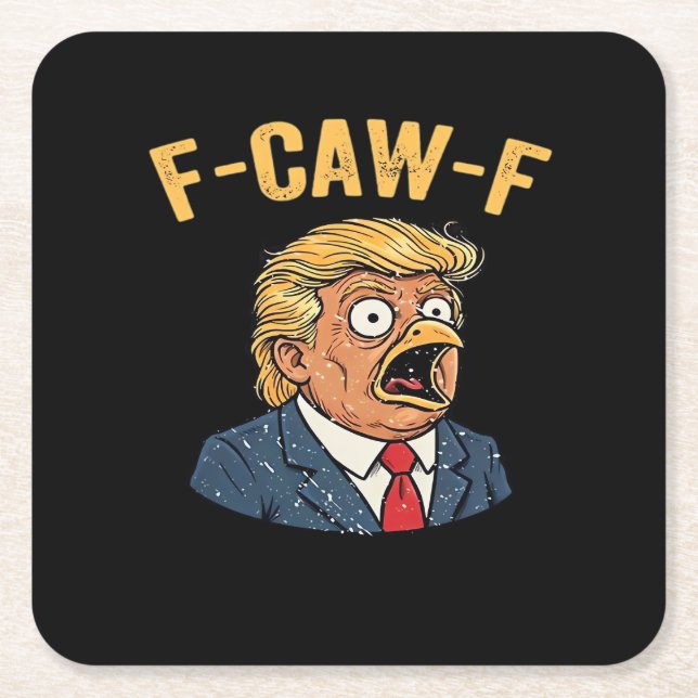 Posavasos Cuadrado De Papel F-Caw-F Tr-ump Rooster (Anverso)