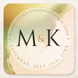 Posavasos Cuadrado De Papel Fab Chartreuse 🤵 Boda de presupuesto audaz y eleg