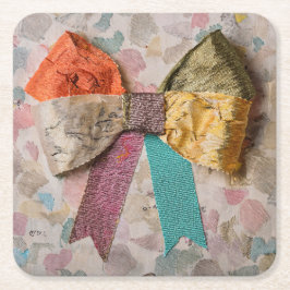 Posavasos Cuadrado De Papel Fabric Bow Coaster