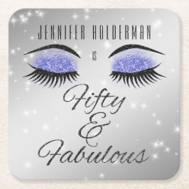 Posavasos Cuadrado De Papel Fabuloso 50 Copas de ojos de helado de perwinkle n