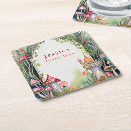 Posavasos Cuadrado De Papel FAIRYCORE Princesa Fairytale Castle Kingdom Person