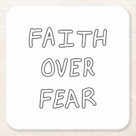 Posavasos Cuadrado De Papel Faith over Fear