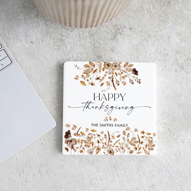 Posavasos Cuadrado De Papel Fall Leaves Thanksgiving Dinner (Subido por el creador)