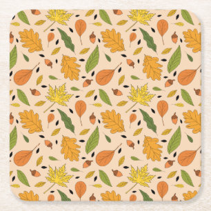 Posavasos Cuadrado De Papel Fall Pumpkin Spice Halloween Thankcome