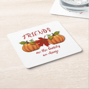 Posavasos Cuadrado De Papel Familia de amigos elegimos calabazas