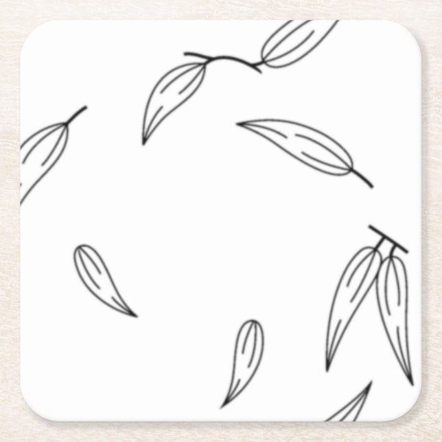 Posavasos Cuadrado De Papel Familia Pondweed, escayola de papel gris de vampir (Anverso)