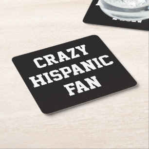 Posavasos Cuadrado De Papel Fan hispano loco, divertido baloncesto mexicano or
