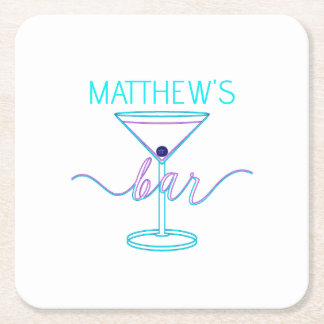 Posavasos Cuadrado De Papel Fancy Script Fun Colores Fun Bar