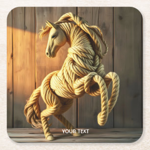 Posavasos Cuadrado De Papel Fantasía Cute Knot Caballo Artado