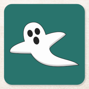 Posavasos Cuadrado De Papel Fantasma Adorable