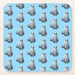 Posavasos Cuadrado De Papel fantasma de la cama