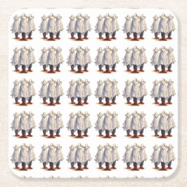 Posavasos Cuadrado De Papel Fantasmas de Cowboy occidentales espantaron el pat