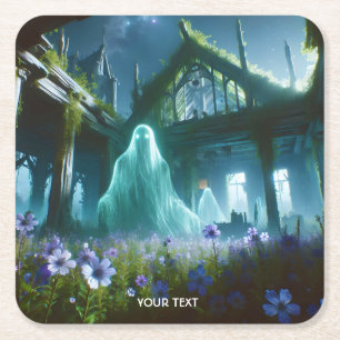 Posavasos Cuadrado De Papel Fantasy Cuidad fantasma Old House