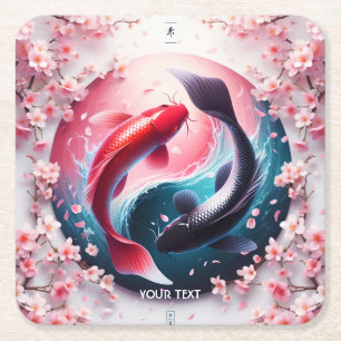 Posavasos Cuadrado De Papel Fantasy Cute Elegant Yin Yang