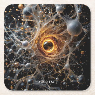 Posavasos Cuadrado De Papel Fantasy Cute Escena del espacio abstracto