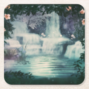 Posavasos Cuadrado De Papel Fantasy Waterfall Cascader