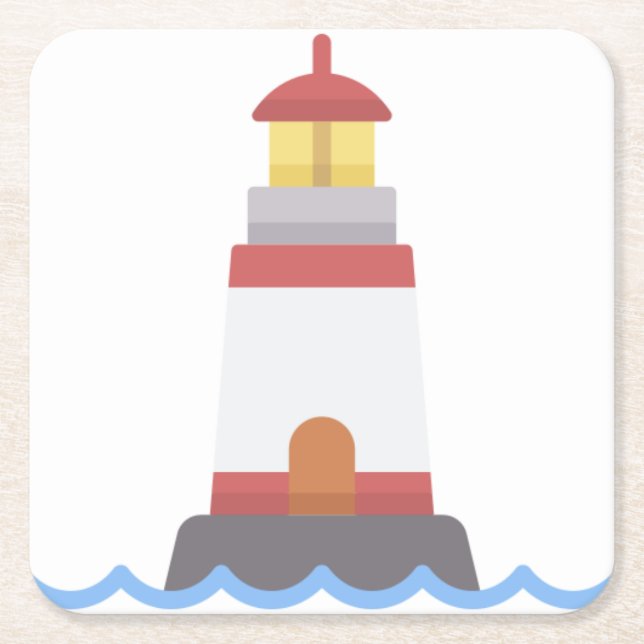 Posavasos Cuadrado De Papel Faro (Anverso)
